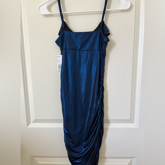 Blue Ruffled Spaghetti Strap Dress - Picture 5 of 5